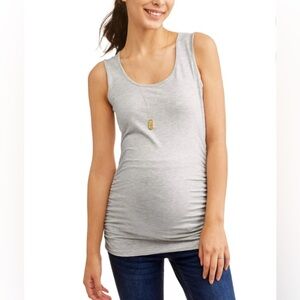 Oh! Mamma Maternity Women’s Everyday Basic Tank Top With Side Ruching Size S